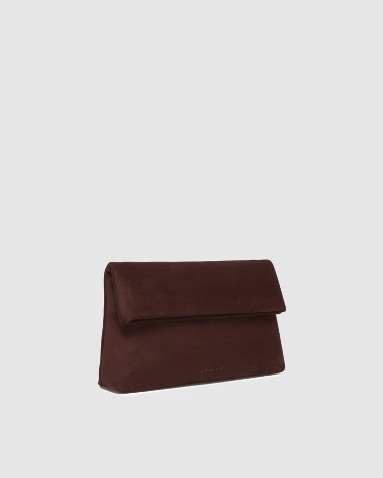 Louenhide Luka Suede Clutch Crossbody - Chocolate