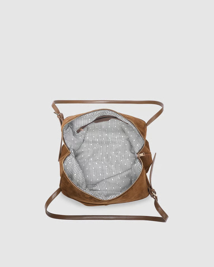 Louenhide Marissa Suede Shoulder Bag - Cognac