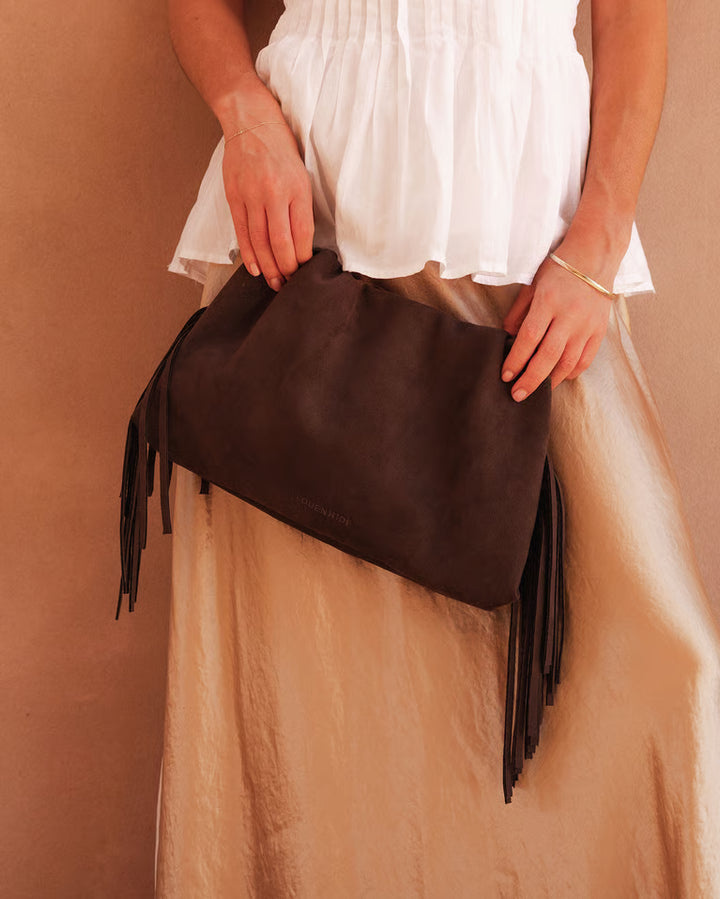 Louenhide Reese Shoulder Bag - Suede Chocolate