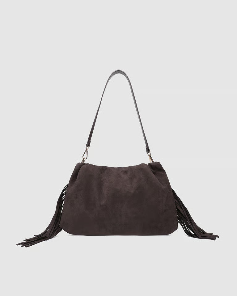 Louenhide Reese Shoulder Bag - Suede Chocolate
