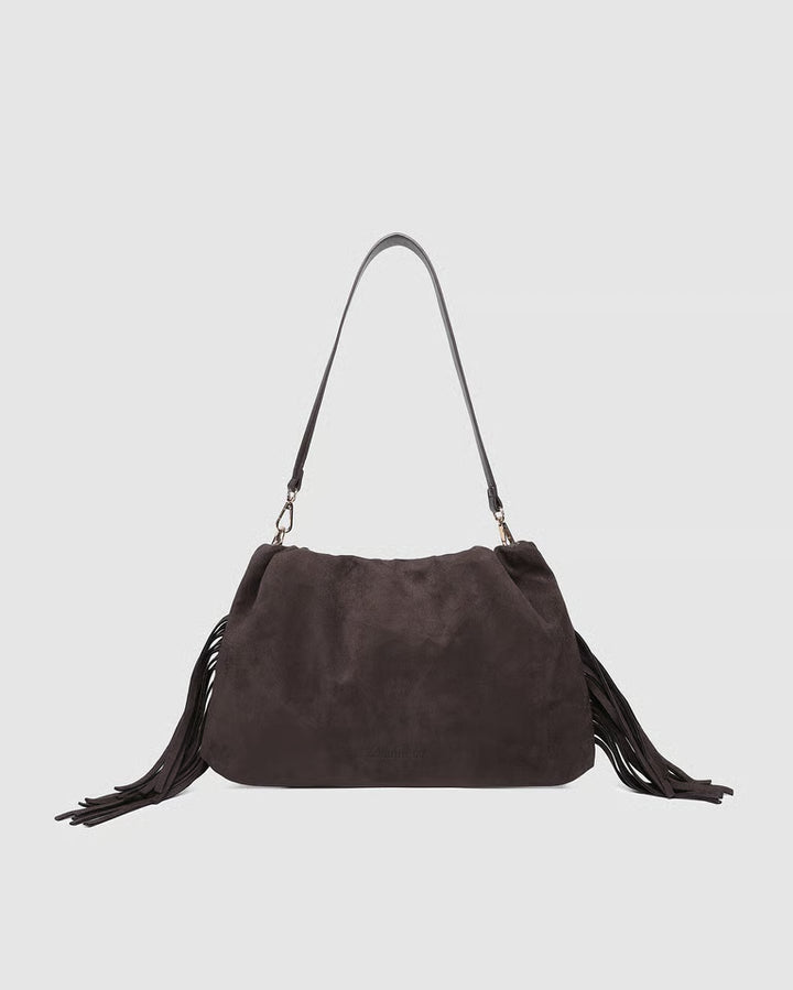 Louenhide Reese Shoulder Bag - Suede Chocolate