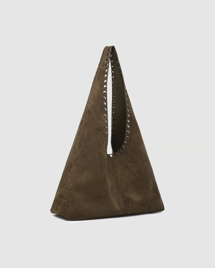 Louenhide Hailey Suede Shoulder Bag - Olive